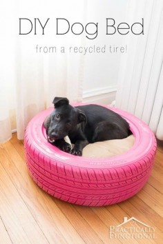 Make a dog bed using an old tire with this great DIY tutorial! Great for a shop bed