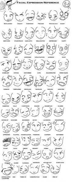 manga anime expressions tutorials | Anime Expressions Reference by Moonlight-Echidna