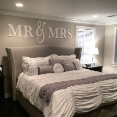 Mr & Mrs Wall Sign Above Bed Decor - Mr and Mrs Sign for Over Headboard - Home Decor Bedroom Christmas Gift (Item - MMW100)