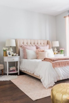 My Chicago Bedroom // Parisian Chic, Blush Pink — bows & sequins