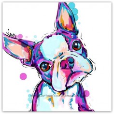 My litte Boston Terrier art print by cartoonyourmemories on Etsy, $