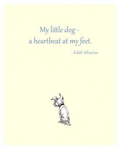 "My little dog - a heartbeat at my feet. - Edith Wharton"