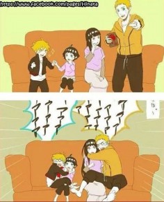 naruhina family XD Why does Naruto and Himawari have GREEN EYES?!?!?!