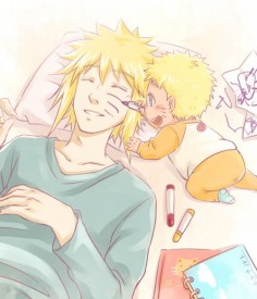 Naruto and Minato - Come on now. How many times have you wanted to do this? :)