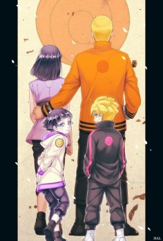 Naruto, Hinata, Himawari and Bolt