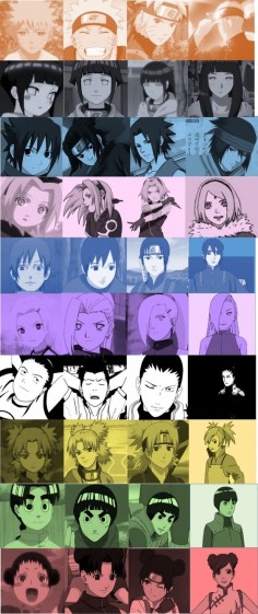 Naruto, Hinata, Sasuke, Sakura, Sai, Ino, Shikamaru, Temari, Lee and TenTen