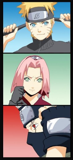 Naruto, Sakura and Kakashi