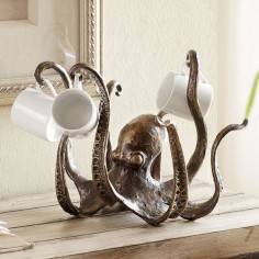 Nautical Octopus Small Tea Mug Cup Jewelry Holder Figurine,''H. #Handmade