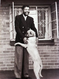 Nelson Mandela and dog