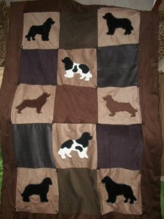 NEWFOUNDLAND Dog Silhouette THROW Size Quilt by UsByTheSeaside