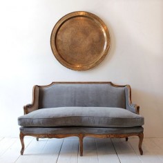 nickeykehoe:  French Modern | A vintage settee gets a handsome finish with rich velvet tailoring. #furniture #interiordesign (at Nickey 