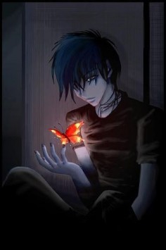 Nico di Angelo with a gift from Hestia, anime style. (not sure what I think . . . me thinks me likes)