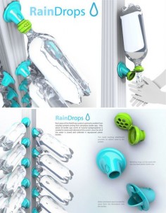 Not only does this innovative system reuse disposable 2-liter bottles, it adapts to an existing gutter system, providing individual-sized amounts of captured water at a very low initial cost. Designed by Evan Gant, the ‘Rain Drops’ concept could be adapted for use in developing areas where fresh, sanitary water is scarce.