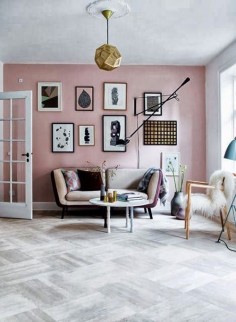 Not sure what this floor is but I LOVE it! Blush and Copper Interior - SampleBoard Blog