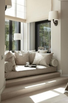 Now that is a classy "window seat"!! I would have my builder plan this in my home plan design.