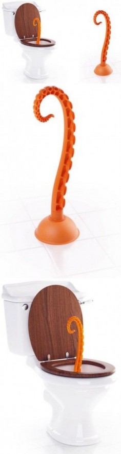 Octopus tentacle toilet plunger by Lebedev Studio. A fun way to deal with a stinky problem!