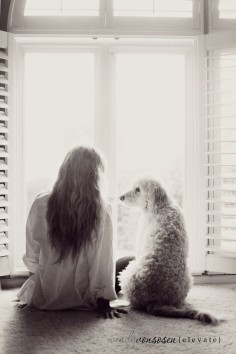 One woman and her dog - Would be neat to try to recreate this outdoors as  hrmmm but also a very sweet indoor shot