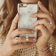 Our white marble and rose gold phone case is now available at @Shopbop -SWx #samanthawills by samanthawills