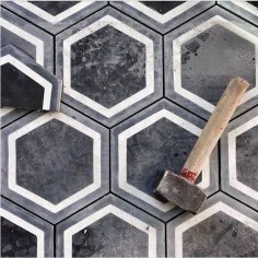 OUTDOOR | Black Conrete Hexagonal Tiles