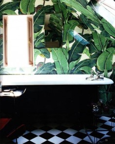Palm Leaf Wallpaper. New bathroom wallpaper?! Yesss ♥