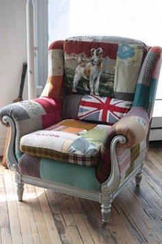 Patchwork upholstered chair