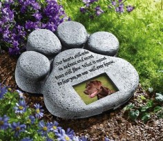 Pet Paw Print Garden Memorial Stone In Our Catalog: Pet Paw Memorial Stone Item #1152 $