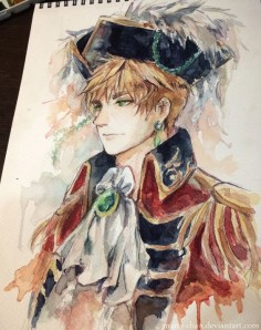 Pirate!England by Mano-chan on deviantART. Iamsoin lovewiththiswatercolouryoudontevenknow.