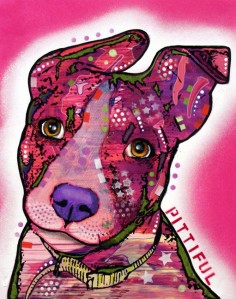 Pittiful Pup Pit Bull Dog Art Original Animal Painting