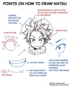 Points on how to draw Natsu [by Mashima-sensei ]