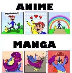 pokemon anime VS manga ~ me #anime #memes #funny #manga