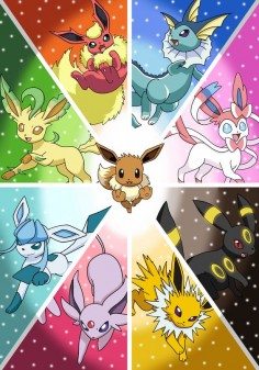 Pokemon - Poster of the Eeveelutions by ~Tails19950 on deviantART