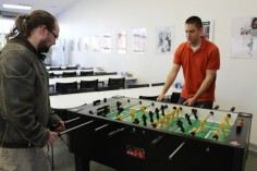 Polyvore |  Employees take a break for a game of foosball at the offices of social-commerce site Polyvore.
