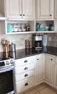 raised wall cabinets with shelves built underneath. Namely Original: Painted Kitchen And Remodel Reveal