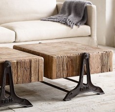 Reclaimed Pine Industrial Coffee Table | @CoverCouch - Custom IKEA covers