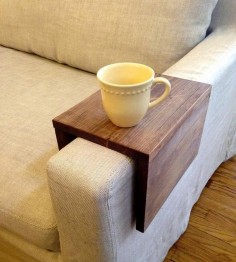 Reclaimed Wood Couch Arm Table