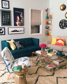 Relax and rejuvenate in a modern, geometric living room space. Filled with custom acrylic blocks, pillows and illustrious wall art, find your inspiration at Shutterfly.