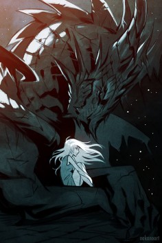 Reminds me of Manon & Abraxos at the end of HOF [Frozen in Time by nakanoart]