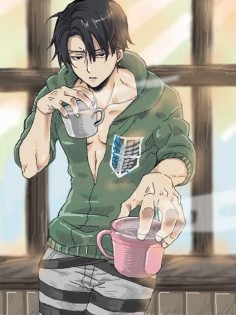 Rivaille Levi, shingeki no kyojin, attack on titan, do you accept his cup of coffee? *_*