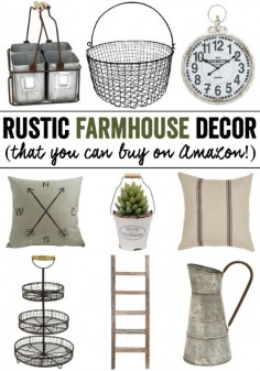 Rustic Farmhouse Decor (that you can buy on Amazon!). Check out these awesome deals that you can shipped right to your door! #farmhouse #rustic #affiliate