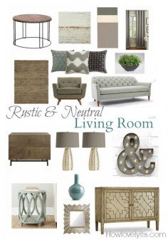 Rustic & Neutral Living Room Mood Board | How Lovely It Is