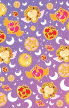 Sailor Moon Wallpaper. Compacts and Brooches.