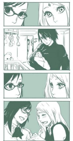 Sakura, Karin, Sasuke, and Sarada
