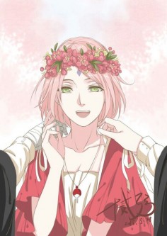 Sakura . This artwork is so beautiful. Now i'm totally jealous of her, having her perfect man and  ; Naruto ; Sasuke Uchiha ; Haruno
