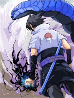Sasuke and Aoda on the battlefield