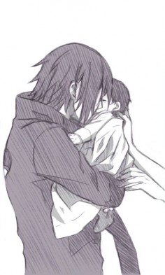 Sasuke and Sarada. This is adorable. And pretty accurate, since Sakura can't let go either haha. #naruto