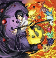 Sasuke, Naruto, Sharingan, Nine Tail Chakra Mode, cool, Bijuu, Tailed Beasts; Naruto
