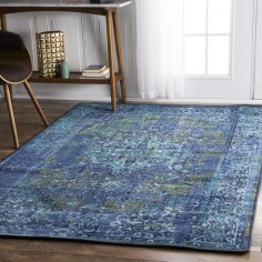 Saturated blue greatness! Shop with Rugs USA for breathtaking vintage designs and truly affordable prices with savings up to 70% off!