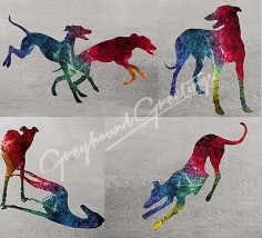 Seaside Dreams Greyhound Dog Notecards Set of 4 w/env
