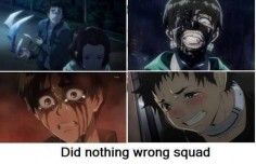 So accurate. Don't know this anime's name, Tokyo Ghoul, Attack on Titan, and I believe Deadman Wonderland.