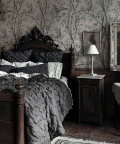 So tired of French prairie with all the white linen. A bit of grey, more glam.